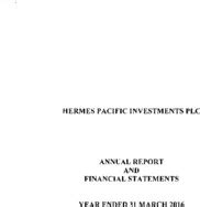 HERMES PACIFIC INVESTMENTS PLC ANNUAL REPORT 